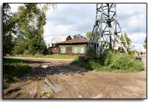 un pylone en plein carrefour à Irkoutsk