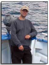 Olivier Bourgeois sur un bateau, lac Baïkal